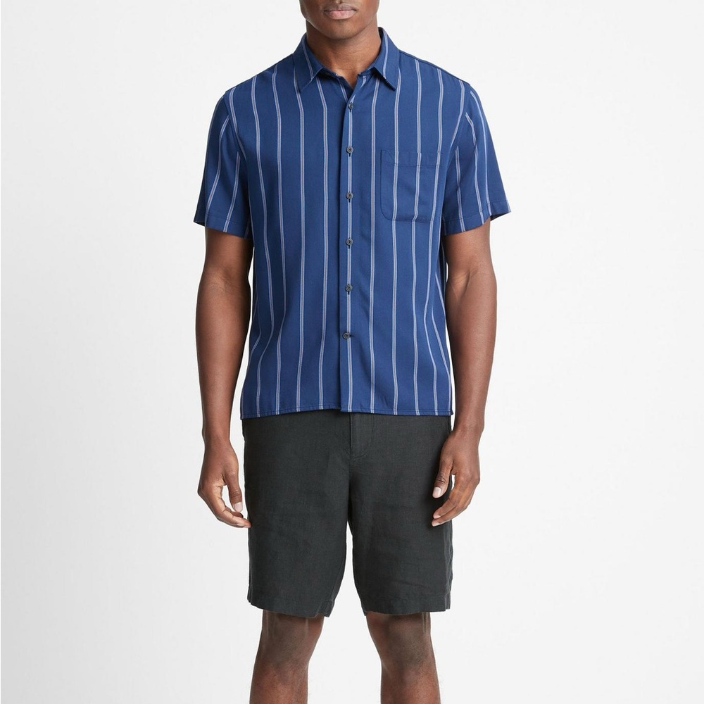 BNWT Vince Pacifica Stripe Short-Sleeve Shirt